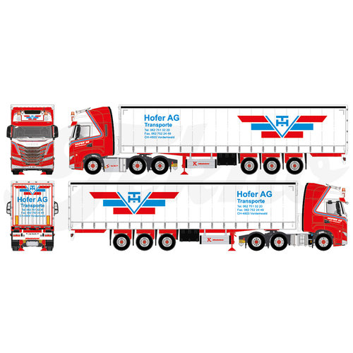 Tekno Tekno Iveco S-Way with curtainside trailer HOFER Tekno Tekno Iveco S-Way with curtainside trailer HOFER