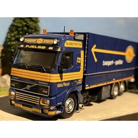 Tekno Volvo FH12 Globetrotter motorwagen met huif aanhanger Borge Moller ASG