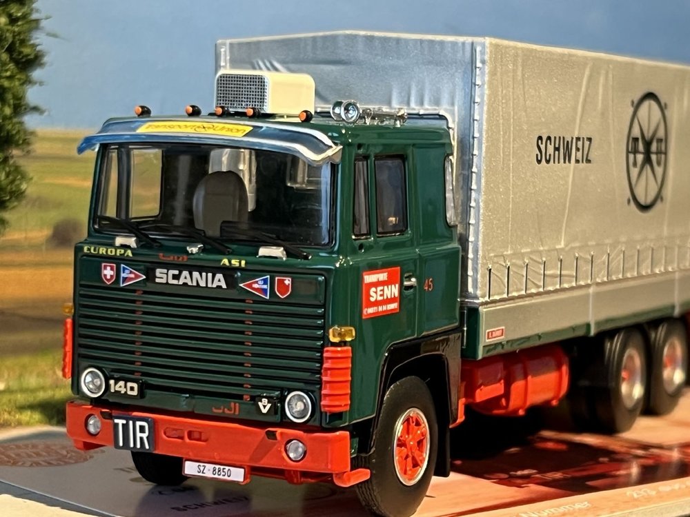 Tekno Tekno Scania 140 rigid truck with 2-axle trailer Senn AG