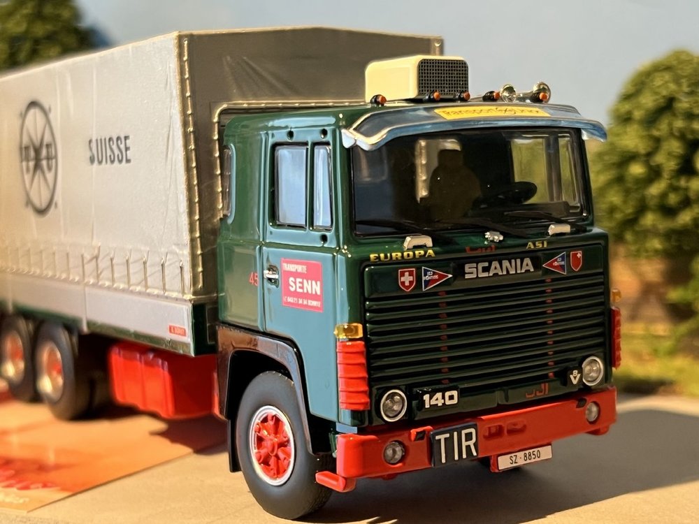 Tekno Tekno Scania 140 rigid truck with 2-axle trailer Senn AG