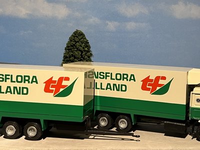 Tekno Tekno Volvo F 12/IC 6x2 Rigid truck with 2-axle trailer reefer combi SPRONSEN / TRANSFLORA HOLLAND