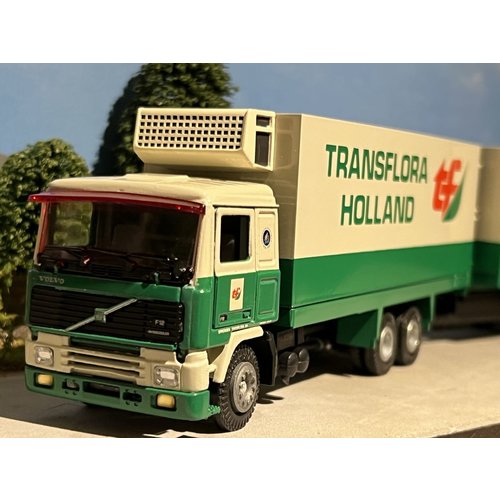 Tekno Tekno Volvo F 12/IC 6x2 Rigid truck with 2-axle trailer reefer combi SPRONSEN / TRANSFLORA HOLLAND