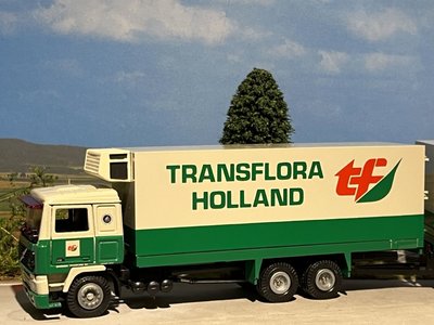 Tekno Tekno Volvo F 12/IC 6x2 Rigid truck with 2-axle trailer reefer combi SPRONSEN / TRANSFLORA HOLLAND