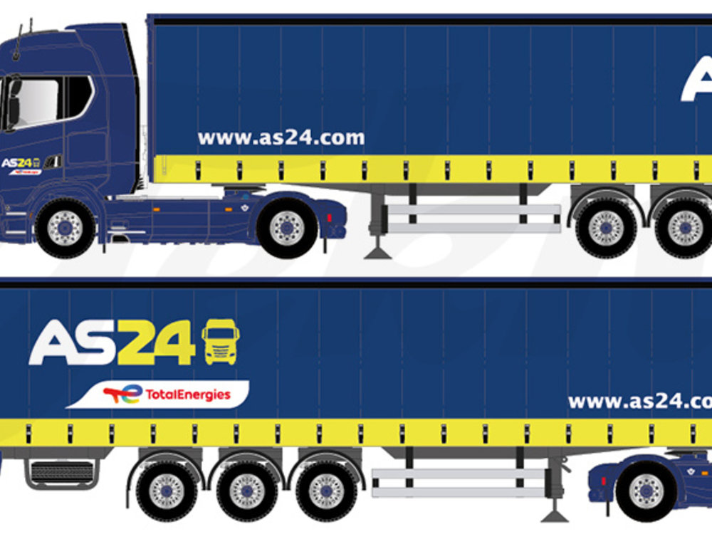 Tekno Tekno Scania S-serie Next Gen Highline 4x2 with curtainside trailer AS24