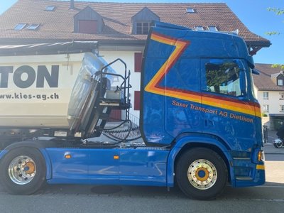 Tekno Tekno Scania Next Gen R540 Highline met 3-assige Meiller kipper Saxer - Kies AG