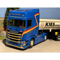 Tekno Scania Next Gen R540 Highline with 3-axle Meiller tipper trailer Saxer - Kies AG