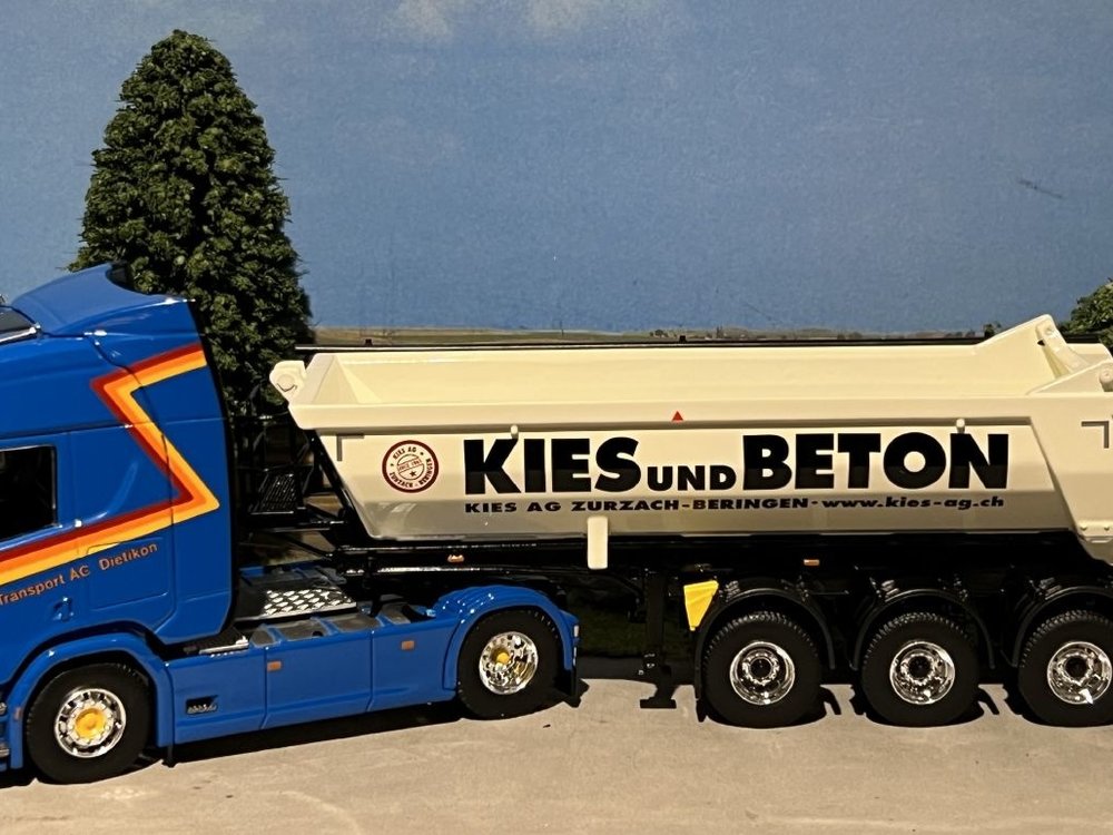 Tekno Tekno Scania Next Gen R540 Highline met 3-assige Meiller kipper Saxer - Kies AG