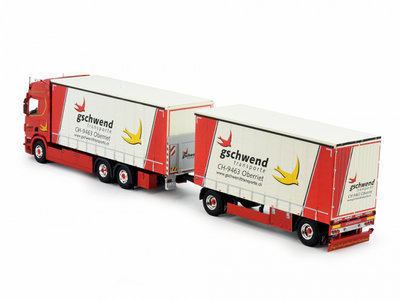 Tekno Tekno Scania Next Gen R-serie Highline schuifzeilen combinatie Gschwend Transporte