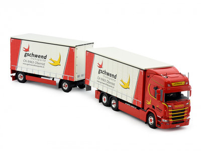 Tekno Tekno Scania Next Gen R-serie Rigid truck with trailer Gschwend Transporte