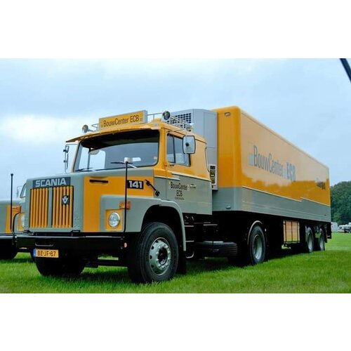 Tekno Tekno Scania 141 Torpedo with classic 3-axle Heiwo trailer ECB BOUWCENTER Tekno Tekno Scania 141 Torpedo with classic 3-axle Heiwo trailer ECB BOUWCENTER