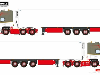 WSI WSI Scania R5 Topline 6x2 with 3-axle reefer trailer DE KRAKER