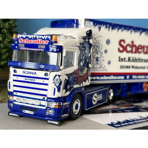 Tekno Tekno Scania 4-serie met 3-assige koeloplegger SCHEUFLER "RUSSEL TRUCKSHOW"