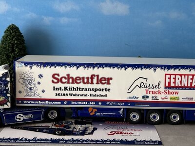 Tekno Tekno Scania 4-serie met 3-assige koeloplegger SCHEUFLER "RUSSEL TRUCKSHOW"