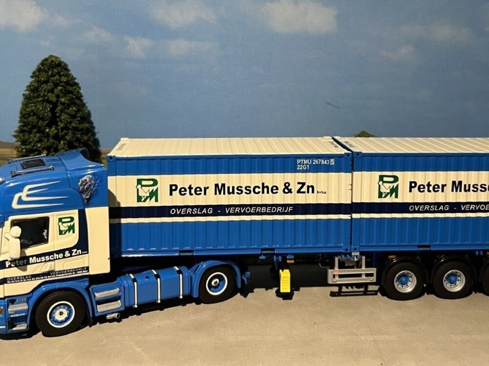 WSI WSI Scania R 4x2 Topline with container trailer + 2x20 ft. container PETER MUSCHE