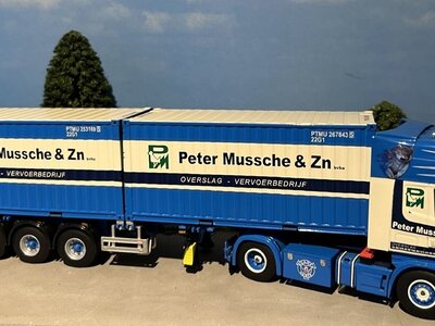 WSI WSI Scania R 4x2 Topline met container trailer + 2x20 ft. container PETER MUSCHE