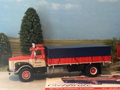 Tekno Tekno Scania L76 dagcabine motorwagen met aanhanger Bjarne Andersen