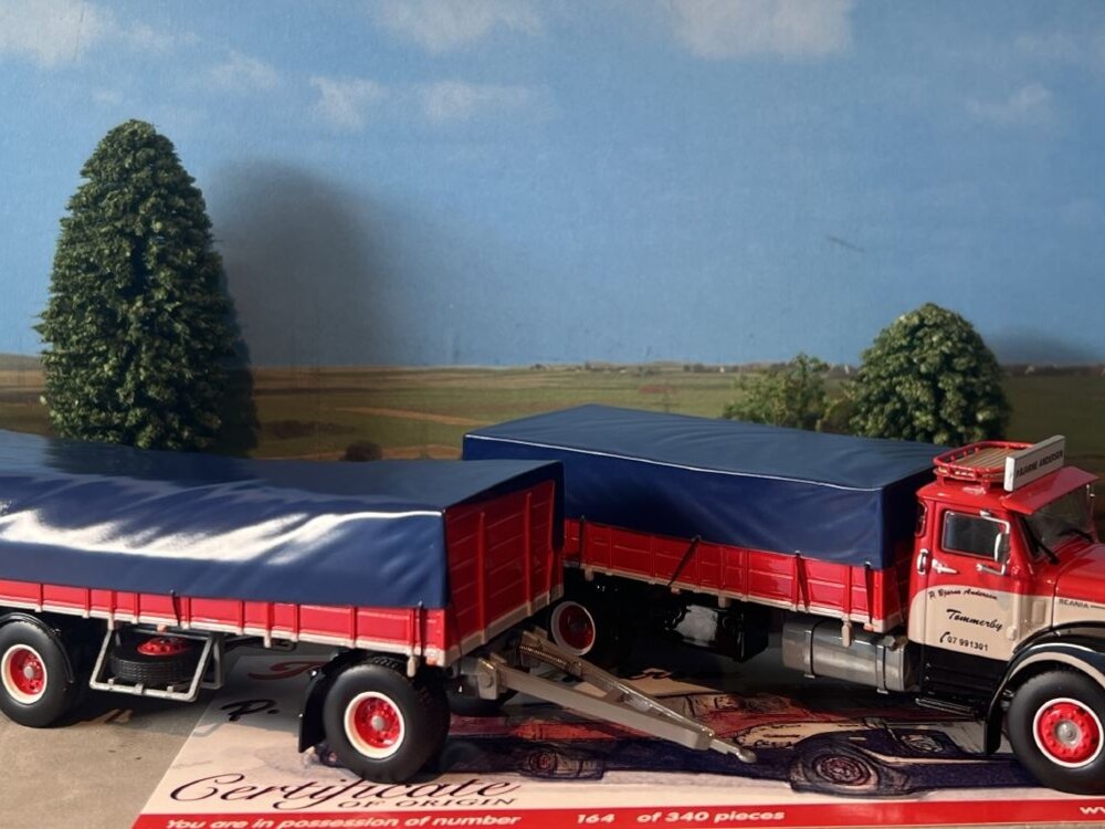 Tekno Tekno Scania L76 dagcabine motorwagen met aanhanger Bjarne Andersen