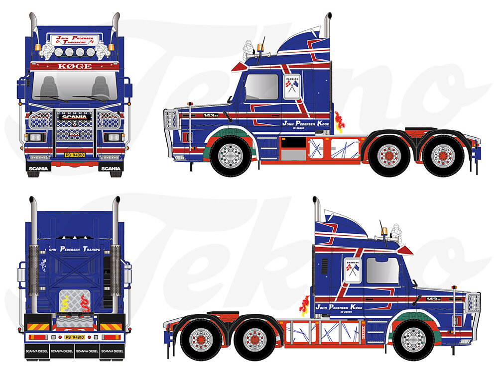 Tekno Tekno Scania Torpedo 143H tractor JOHN PEDERSEN