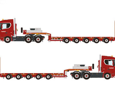 WSI WSI Scania R Normal 6x4  Manoover 5 axle  NOOTEBOOM RED LINE