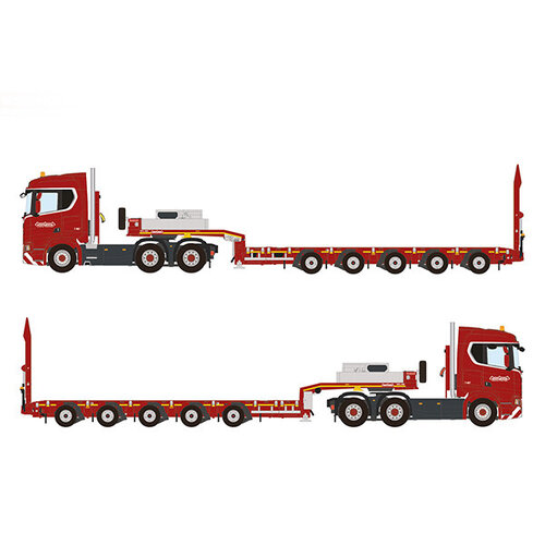 WSI WSI Scania R Normal 6x4  Manoover 5 axle  NOOTEBOOM RED LINE