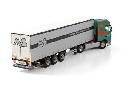 WSI WSI DAF 95XF Super Space Cab + 3-as schuifzeilen oplegger VAN BAKEL