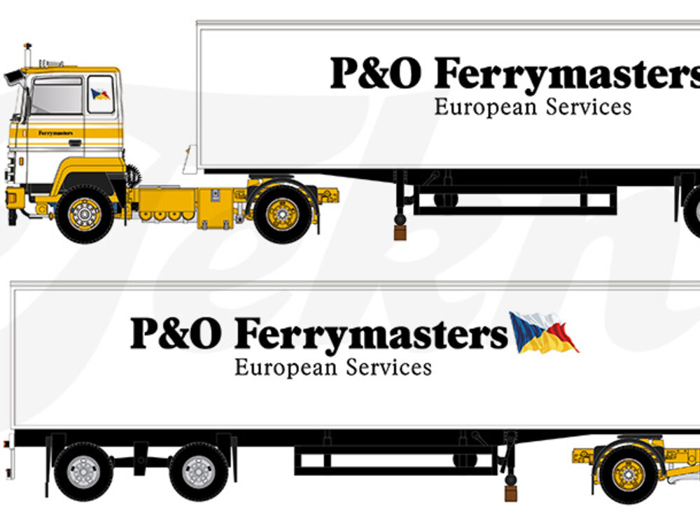Tekno Tekno Ford Transcontinental with 3-axle classic reefer trailer FERRYMASTERS