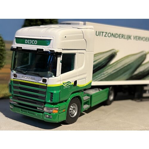 Tekno Tekno Scania 124L / 580 met 3-as koeloplegger DIJCO / THE GREENERY Tekno Tekno Scania 124L / 580 met 3-as koeloplegger DIJCO / THE GREENERY