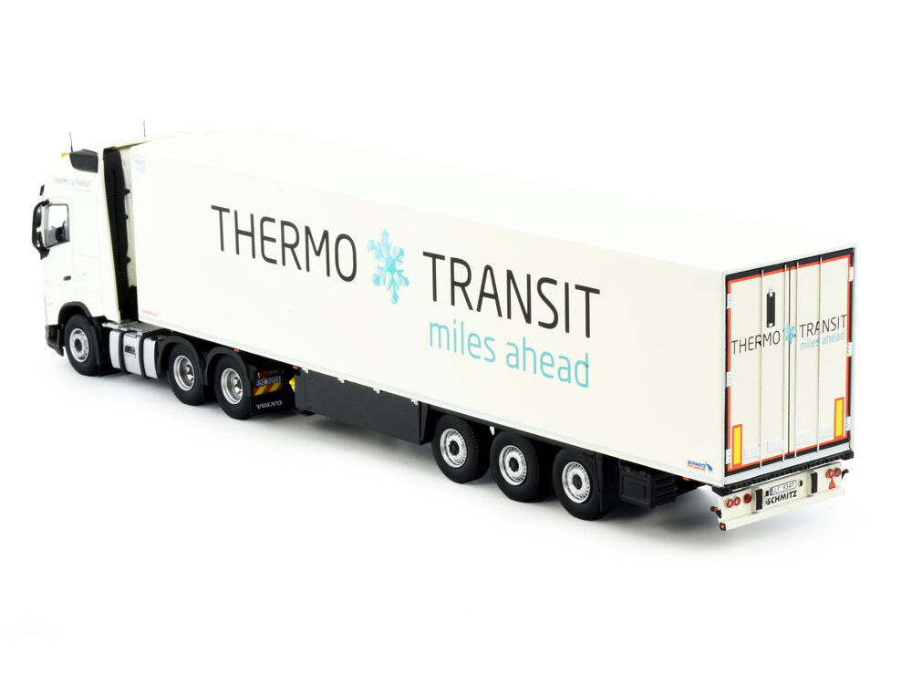 Tekno Tekno Volvo FH05 Globetrotter XL 6x2 sleepas met 3-assige koeloplegger Thermo Transit