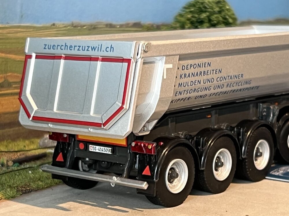 WSI WSI EXCLUSIEF Mercedes Arocs MP4 4x2 + half pipe tipper trailer ZÜRCHER