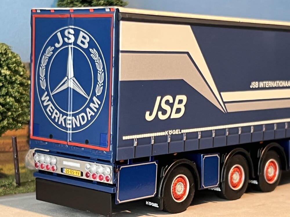 WSI WSI Mercedes Actros MP5 Giga Space 6x2 + 3-as schuifzeilen oplegger JSB Swijnenburg