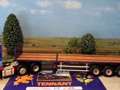 WSI WSI DAF CF Space Cab 6x2 with 3-axle flatbed trailer TENNANT Transport Forth Scotland