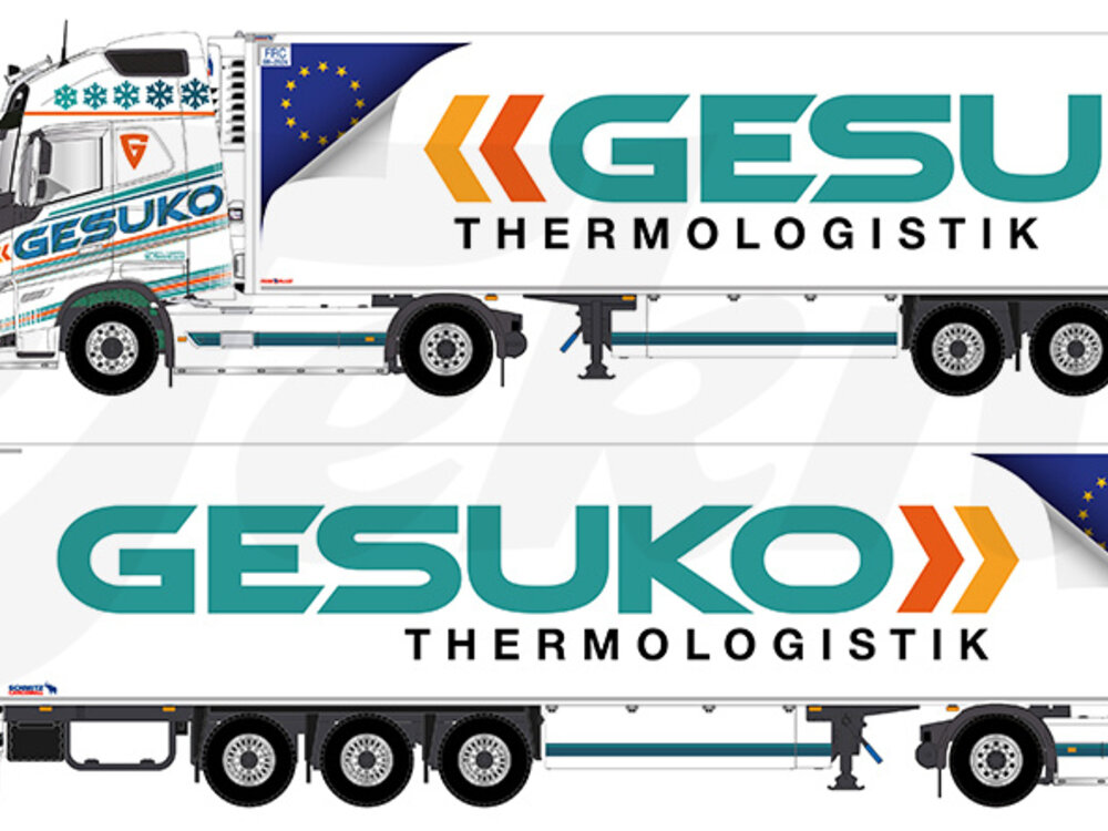 Tekno Tekno Volvo FH05 Globetrotter XL with 3-axle reefer trailer GESUKO