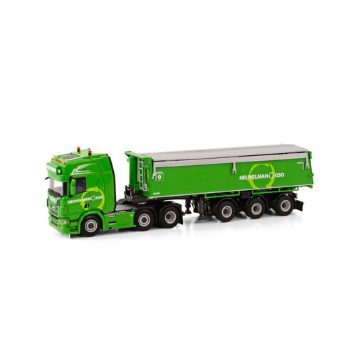 WSI WSI Scania R Highline 6x4 with 3-axle halfpipe tipper trailer Heuvelman GSO WSI WSI Scania R Highline 6x4 with 3-axle halfpipe tipper trailer Heuvelman GSO