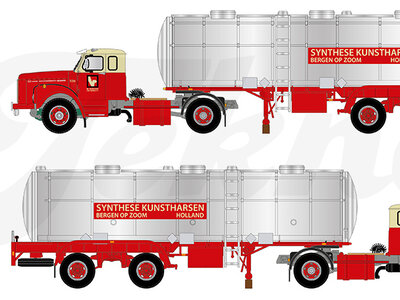 Tekno Tekno Scania Vabis met klassieke tankoplegger VERACHTERT