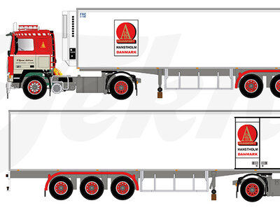 Tekno Tekno Volvo F12 met 3-assige koeloplegger BJARNE ANDERSEN