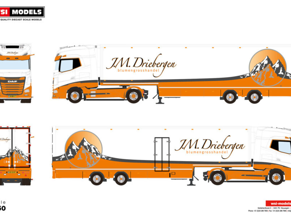 WSI WSI DAF XG+ 4x2  with 2-axle Semi Box Trailer J.M. DRIEBERGEN