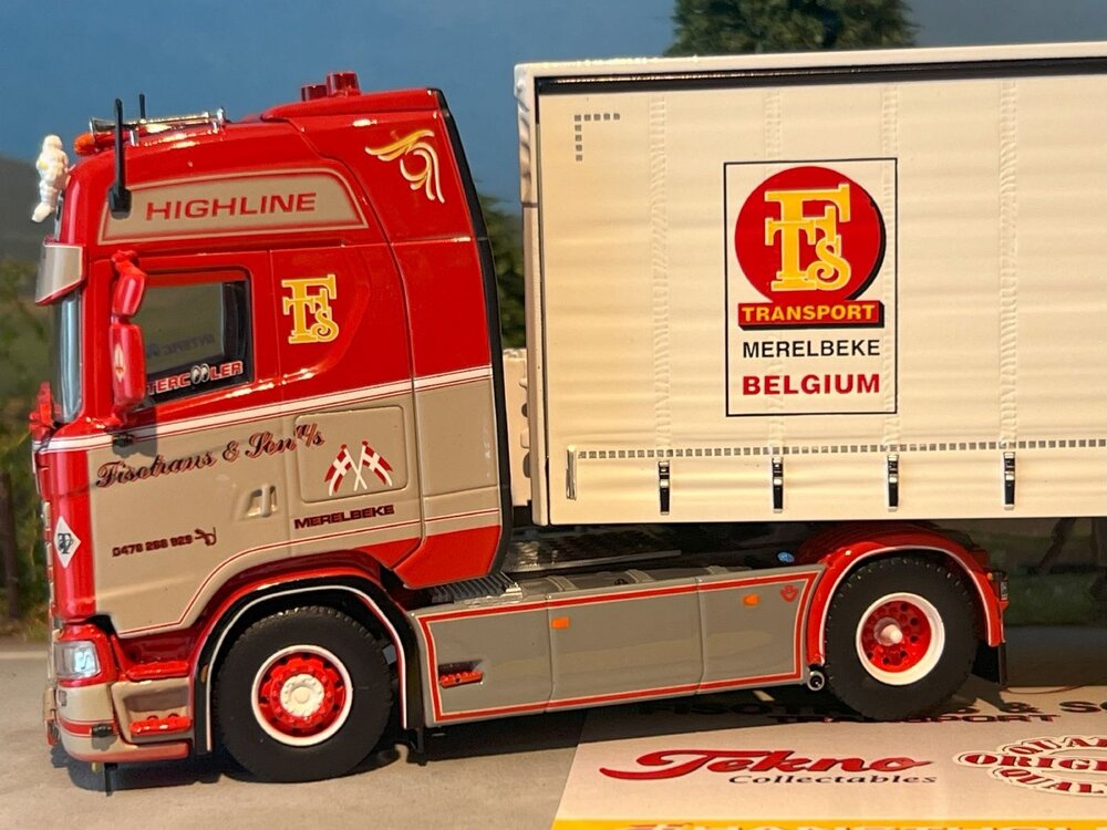 Tekno Tekno Scania Next Gen 4x2 with 3-axle curtainside trailer FISOTRANS BELGIË