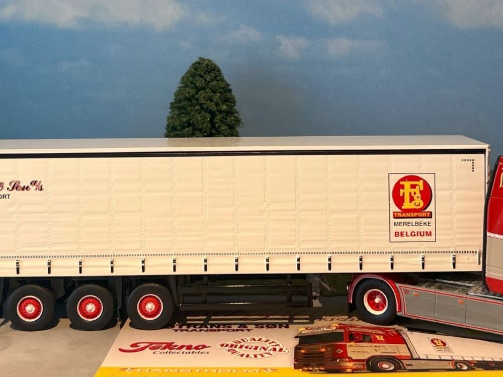 Tekno Tekno Scania Next Gen 4x2 met 3-as zeilenoplegger FISOTRANS BELGIË