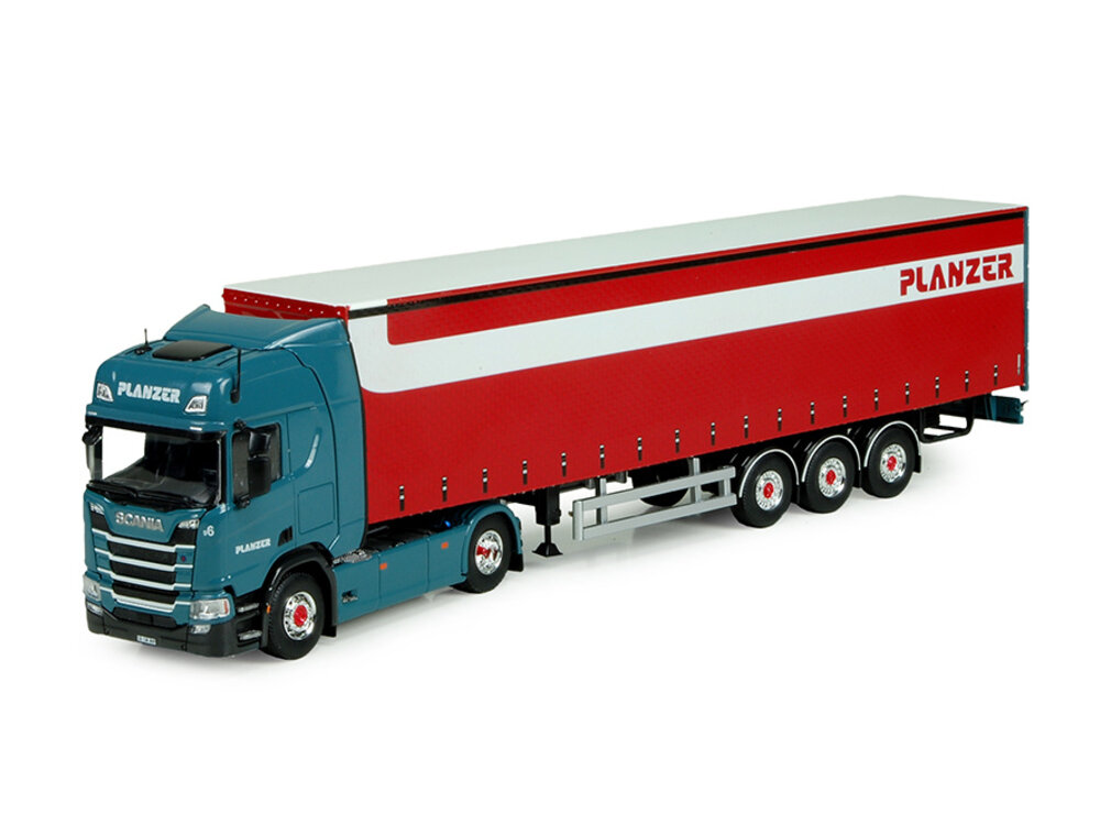 Tekno Tekno Scania NG R-serie Highline with curtainside trailer (real curtain) PLANZER