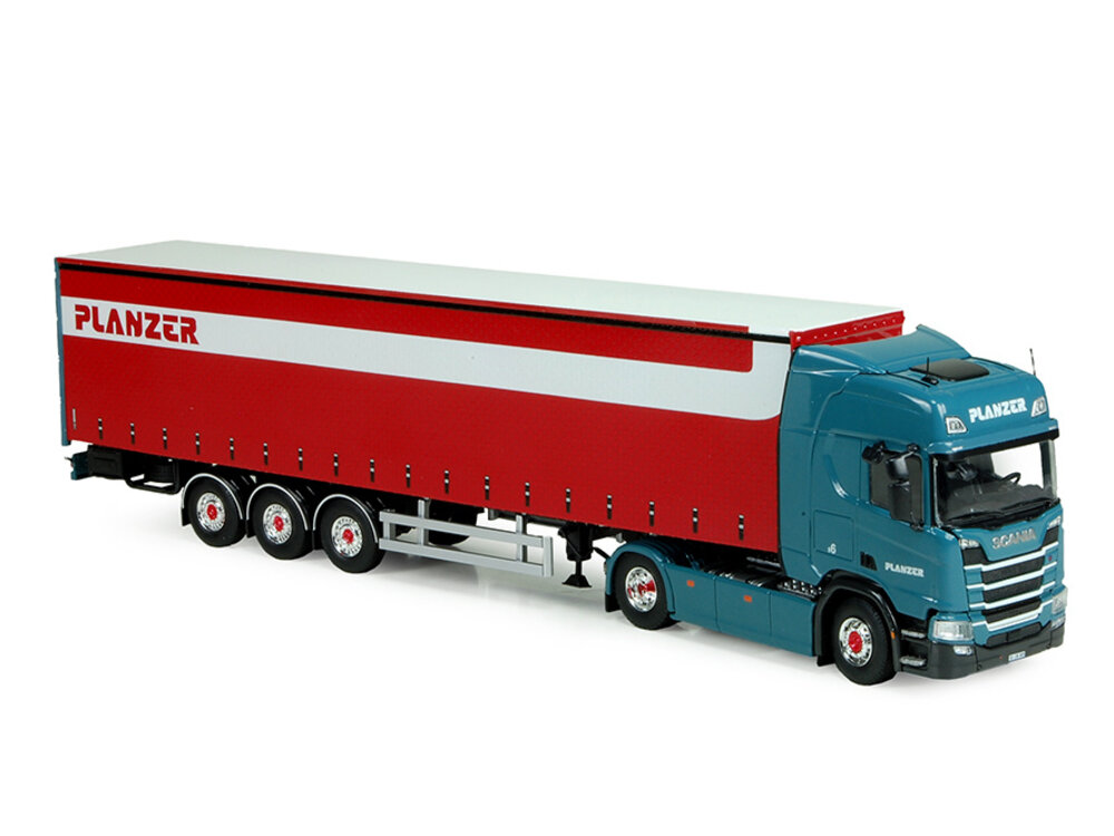 Tekno Tekno Scania NG R-serie Highline with curtainside trailer (real curtain) PLANZER