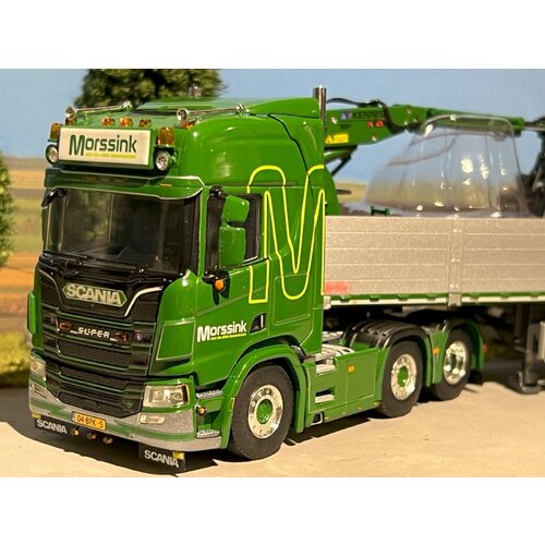 WSI WSI Scania R Highline 6x2 + 3-assige stenenoplegger MORSSINK WSI WSI Scania R Highline 6x2 + 3-assige stenenoplegger MORSSINK
