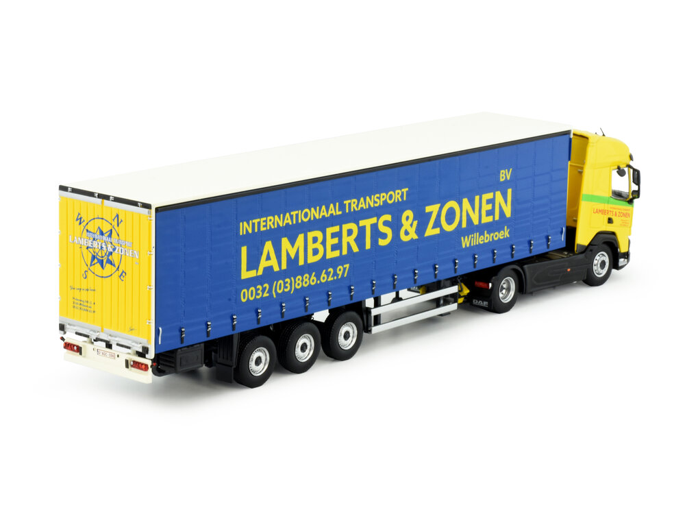 Tekno Tekno DAF XF 4x2 met 3-as schuifzeilentrailer LAMBERTS