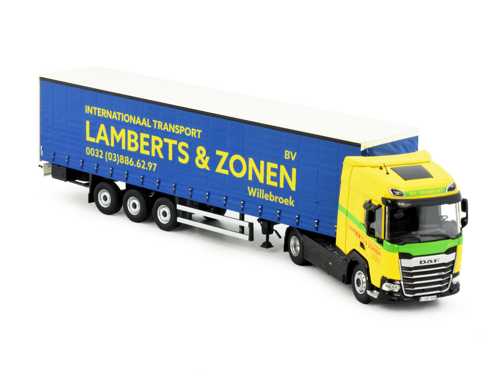 Tekno Tekno DAF XF 4x2 with 3-axle curtainside trailer LAMBERTS