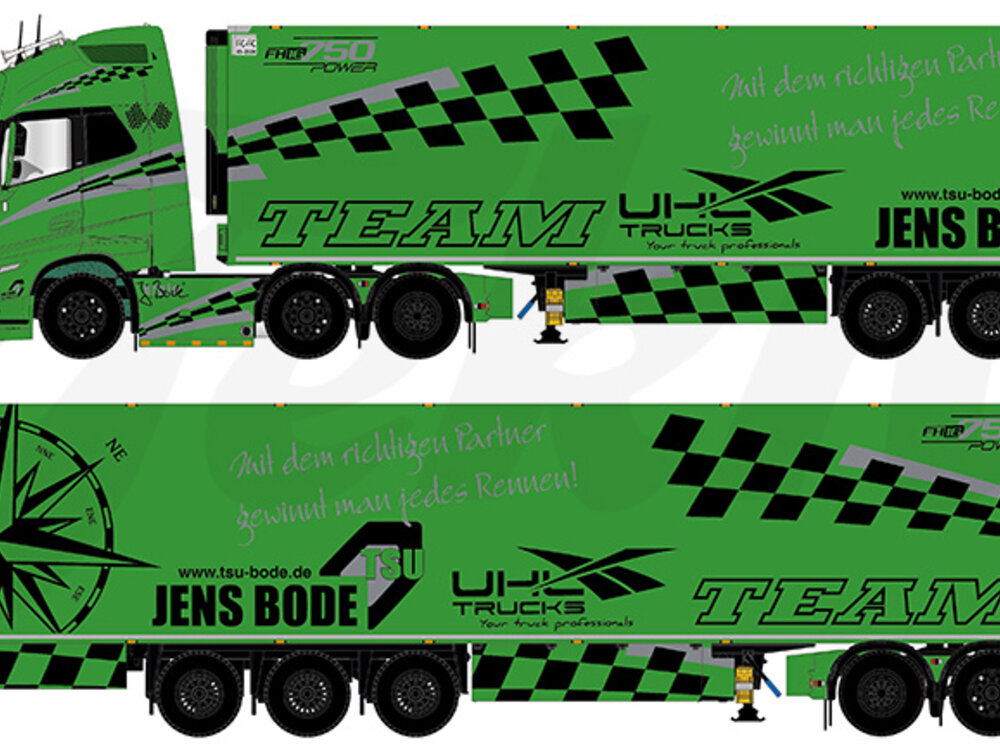 Tekno Tekno Volvo FH05 Globetrotter XL met 3-assige koeloplegger JENS BODE