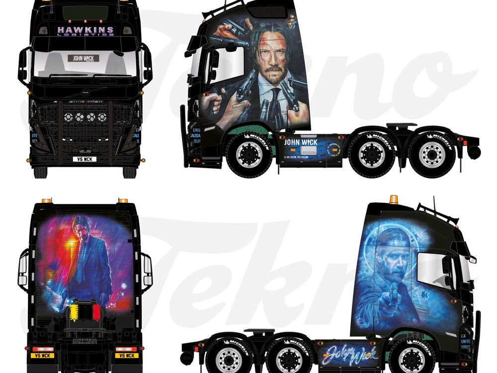 Tekno Tekno Volvo FH05 Globetrotter XL 6x2 HAWKINS "JOHN WICK"