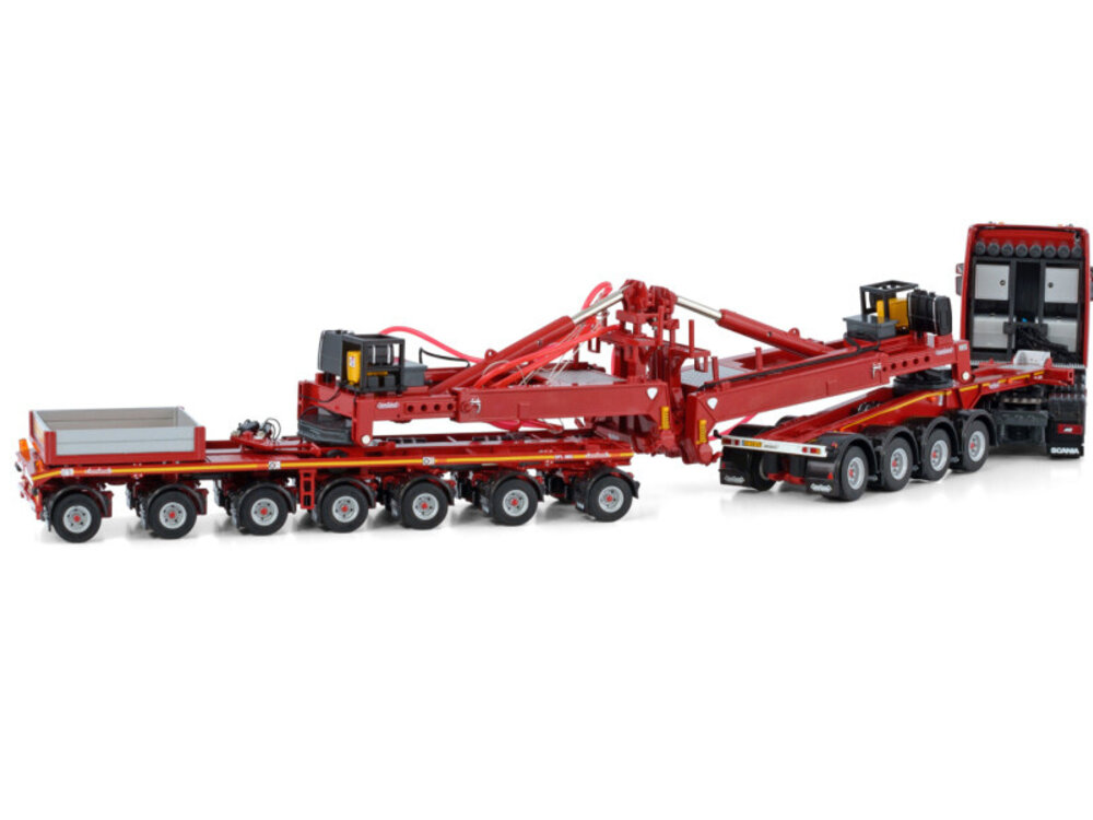 WSI WSI Scania S Highline 8x4 + 7-axle wind mill trailer + 4-axle dolly NOOTEBOOM RED LINE