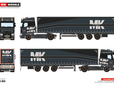 WSI WSI Renault trucks T 4x2 with 3-axle curtainside trailer MARK VAN DEN KERKHOF