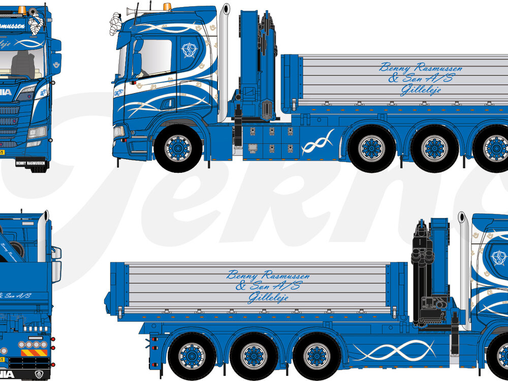 Tekno Tekno Scania R-serie Highline riged truck with  HMF crane MORTEN RASMUSSEN