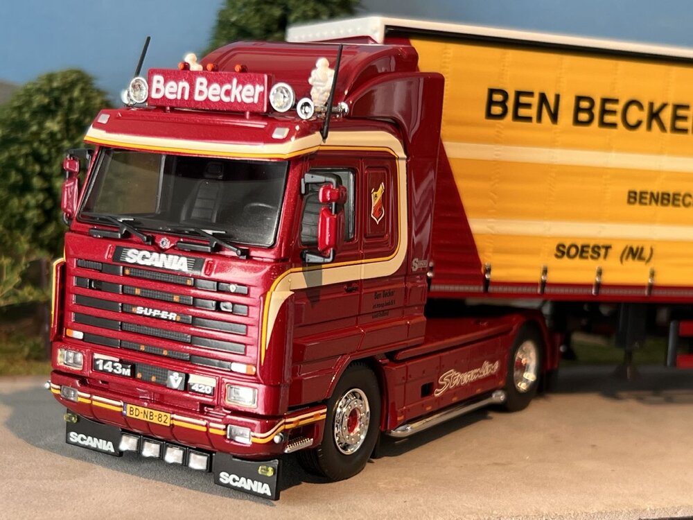Tekno Tekno Scania 143M Streamline with box trailer BEN BECKER