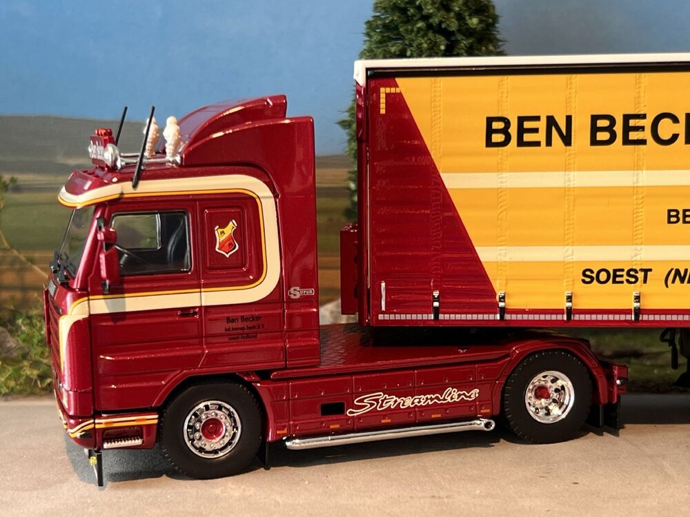 Tekno Tekno Scania 143M Streamline with box trailer BEN BECKER